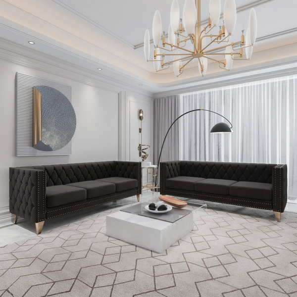 Everly Quinn {contact Us For 3d Modelling} Velvet Sofa For Living Room